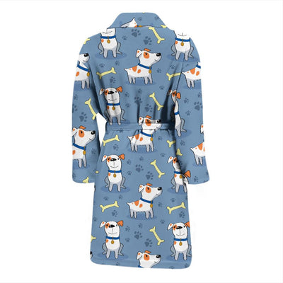 Bull Terriers Pattern Print Design 04 Men Bathrobe-JORJUNE.COM