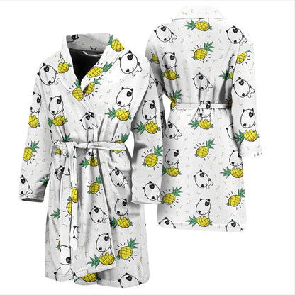Bull Terriers Pattern Print Design 05 Men Bathrobe-JORJUNE.COM