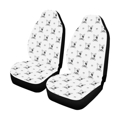 Bull Terriers Pattern Print Design 06 Car Seat Covers (Set of 2)-JORJUNE.COM