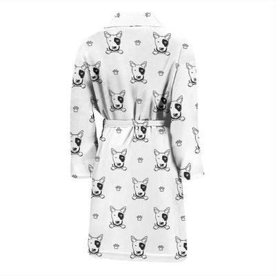 Bull Terriers Pattern Print Design 06 Men Bathrobe-JORJUNE.COM