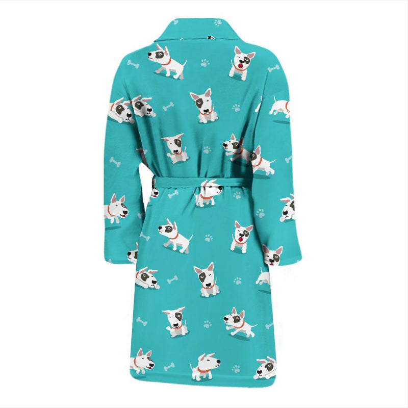 Bull Terriers Pattern Print Design 07 Men Bathrobe-JORJUNE.COM