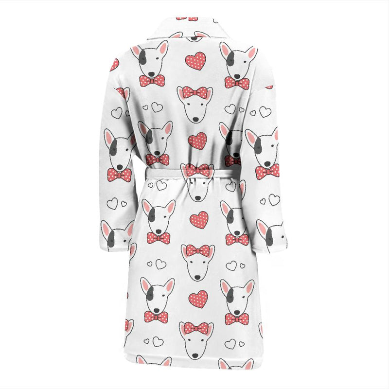 Bull Terriers Pattern Print Design 08 Men Bathrobe-JORJUNE.COM