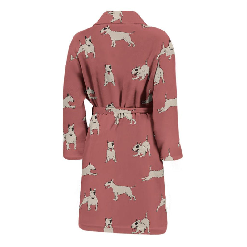 Bull Terriers Pattern Print Design 09 Men Bathrobe-JORJUNE.COM