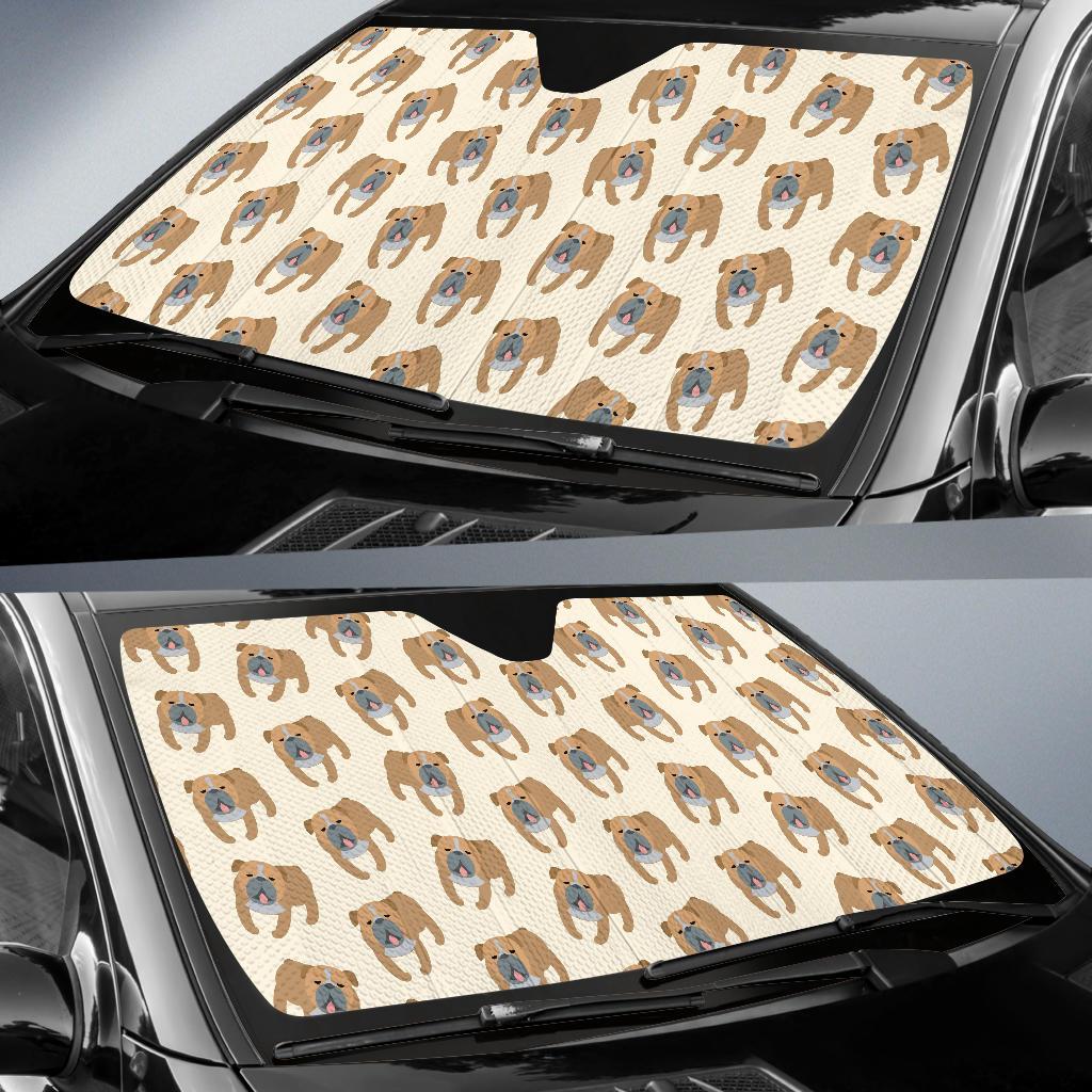 Bulldogs Pattern Print Design 01 Car Sun Shade-JORJUNE.COM