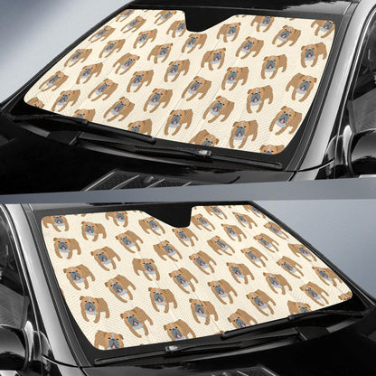 Bulldogs Pattern Print Design 01 Car Sun Shade-JORJUNE.COM