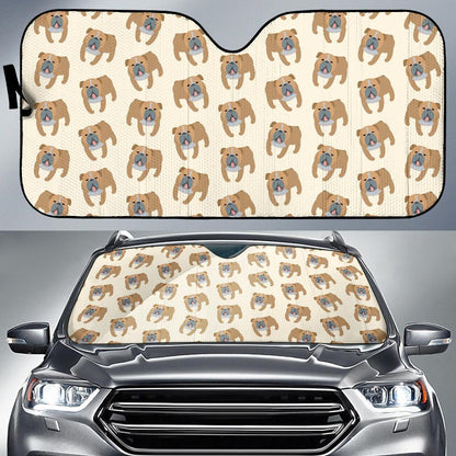 Bulldogs Pattern Print Design 01 Car Sun Shade-JORJUNE.COM