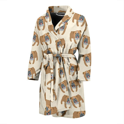 Bulldogs Pattern Print Design 01 Men Bathrobe-JORJUNE.COM