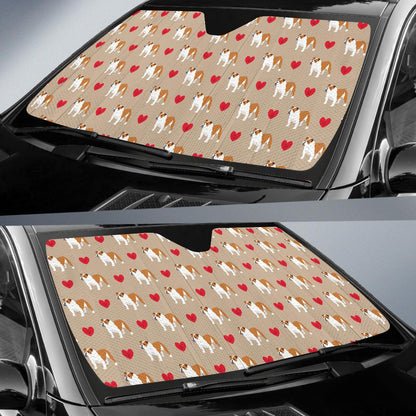 Bulldogs Pattern Print Design 02 Car Sun Shade-JORJUNE.COM