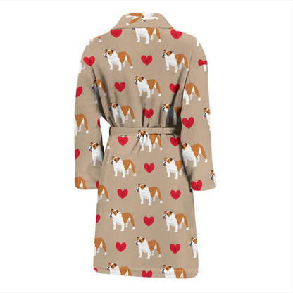Bulldogs Pattern Print Design 02 Men Bathrobe-JORJUNE.COM