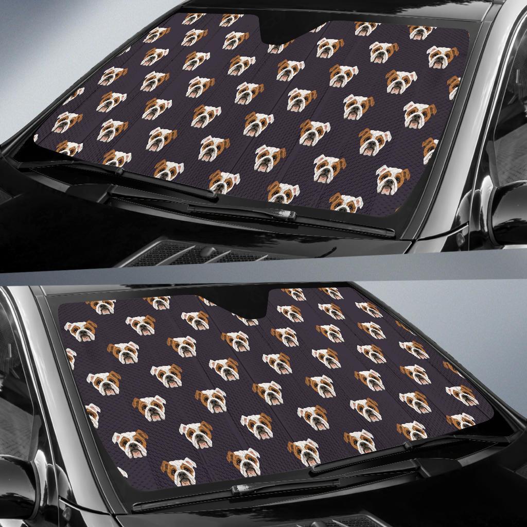 Bulldogs Pattern Print Design 03 Car Sun Shade-JORJUNE.COM