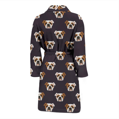 Bulldogs Pattern Print Design 03 Men Bathrobe-JORJUNE.COM