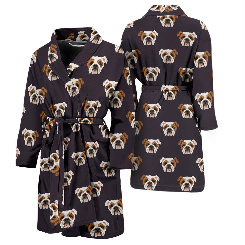 Bulldogs Pattern Print Design 03 Men Bathrobe-JORJUNE.COM