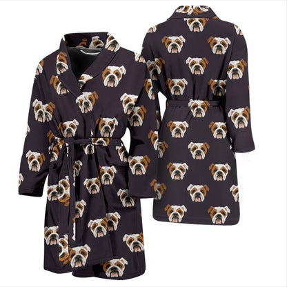 Bulldogs Pattern Print Design 03 Men Bathrobe-JORJUNE.COM