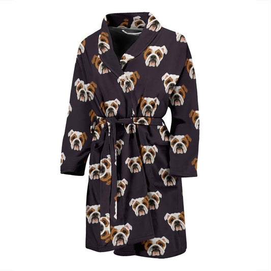 Bulldogs Pattern Print Design 03 Men Bathrobe-JORJUNE.COM