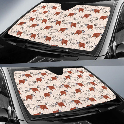 Bulldogs Pattern Print Design 04 Car Sun Shade-JORJUNE.COM