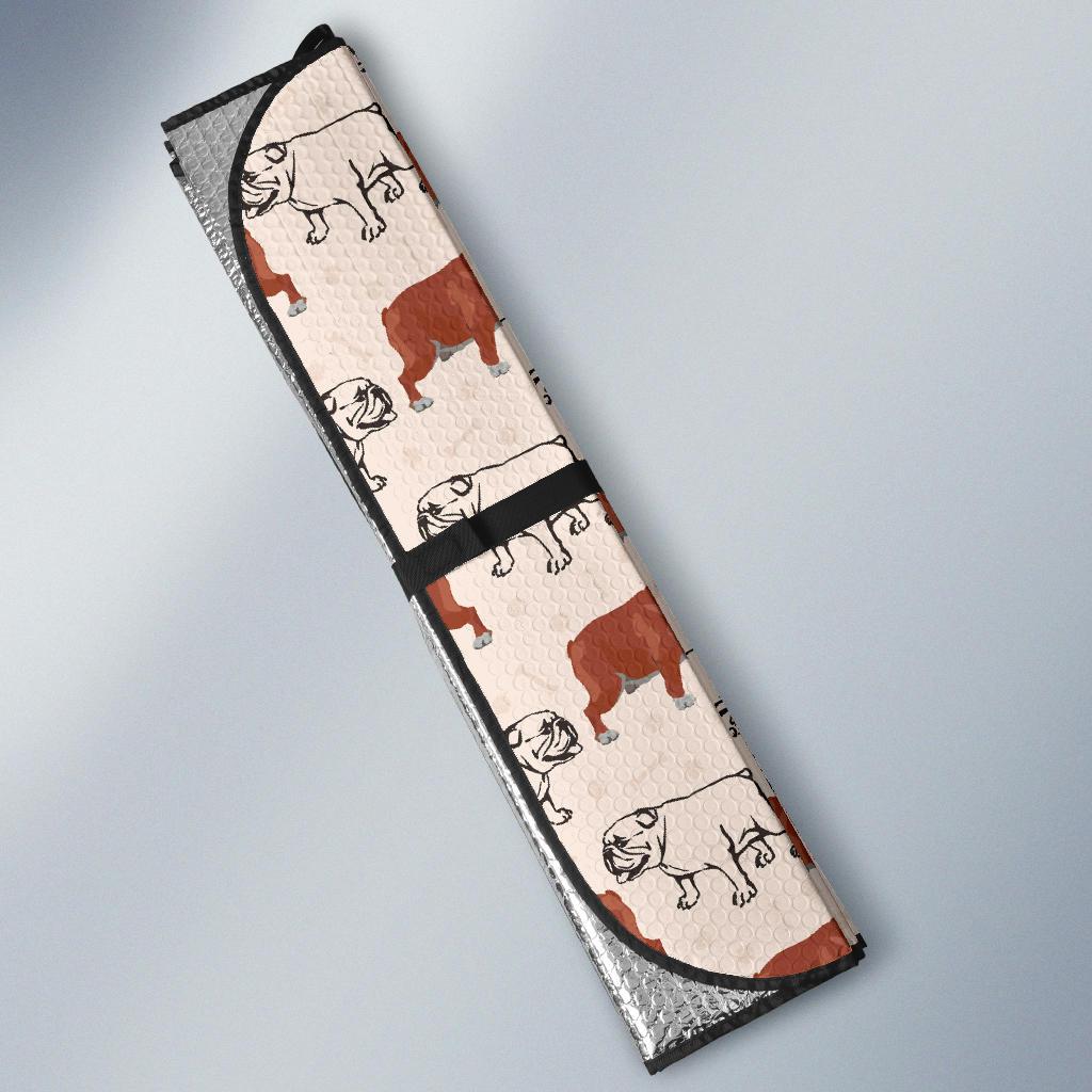 Bulldogs Pattern Print Design 04 Car Sun Shade-JORJUNE.COM