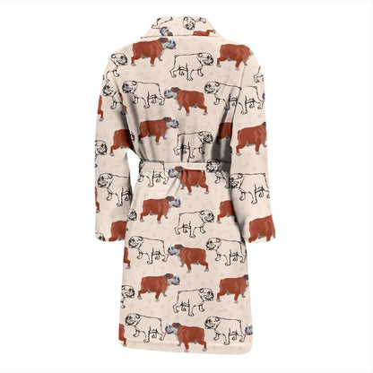 Bulldogs Pattern Print Design 04 Men Bathrobe-JORJUNE.COM