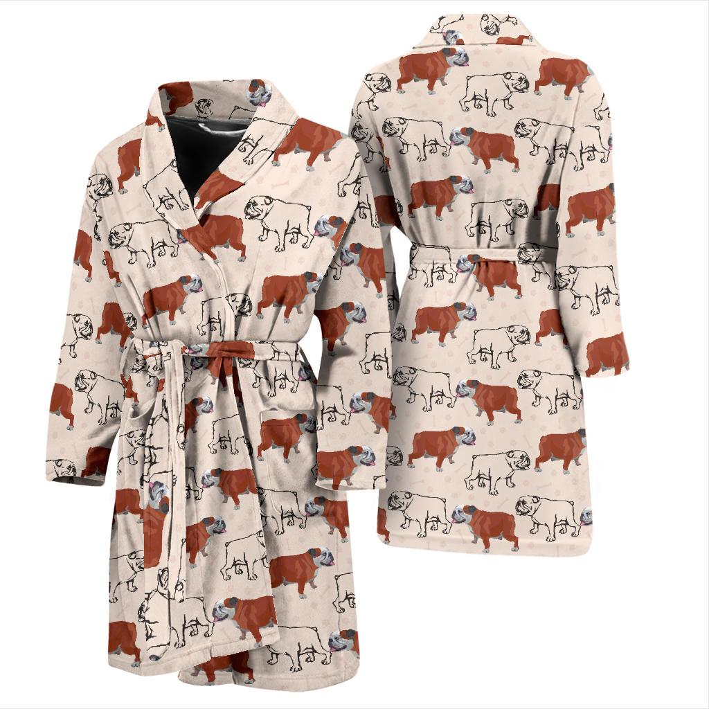 Bulldogs Pattern Print Design 04 Men Bathrobe-JORJUNE.COM