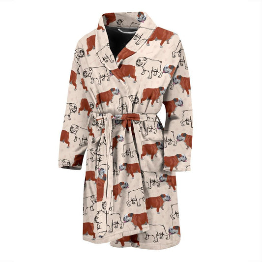 Bulldogs Pattern Print Design 04 Men Bathrobe-JORJUNE.COM