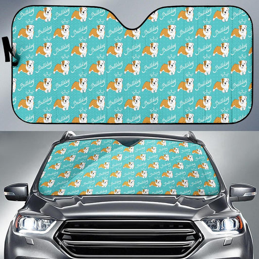 Bulldogs Pattern Print Design 05 Car Sun Shade-JORJUNE.COM