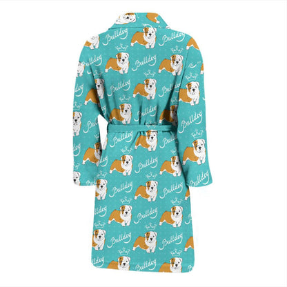 Bulldogs Pattern Print Design 05 Men Bathrobe-JORJUNE.COM