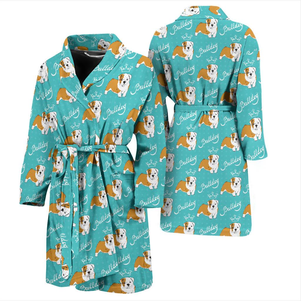 Bulldogs Pattern Print Design 05 Men Bathrobe-JORJUNE.COM