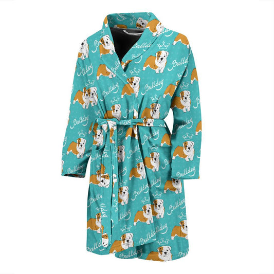 Bulldogs Pattern Print Design 05 Men Bathrobe-JORJUNE.COM