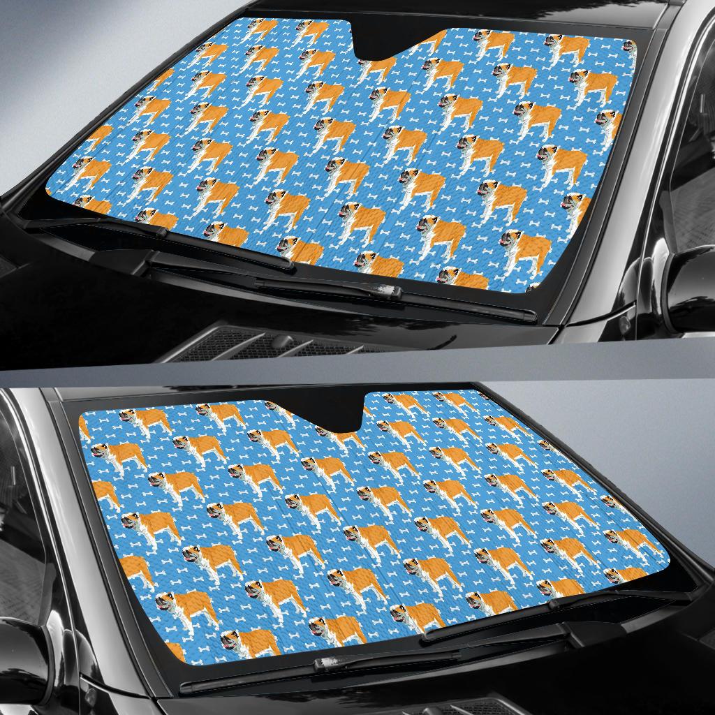 Bulldogs Pattern Print Design 06 Car Sun Shade-JORJUNE.COM
