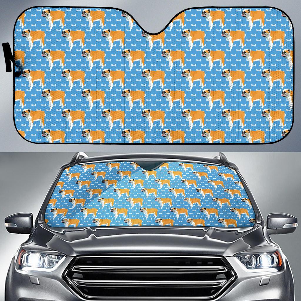 Bulldogs Pattern Print Design 06 Car Sun Shade-JORJUNE.COM
