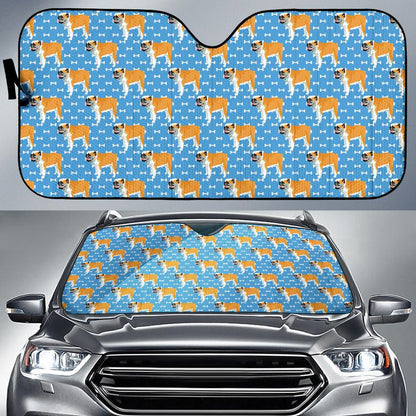 Bulldogs Pattern Print Design 06 Car Sun Shade-JORJUNE.COM