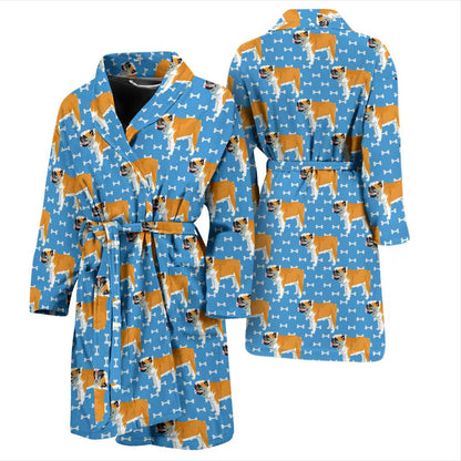 Bulldogs Pattern Print Design 06 Men Bathrobe-JORJUNE.COM