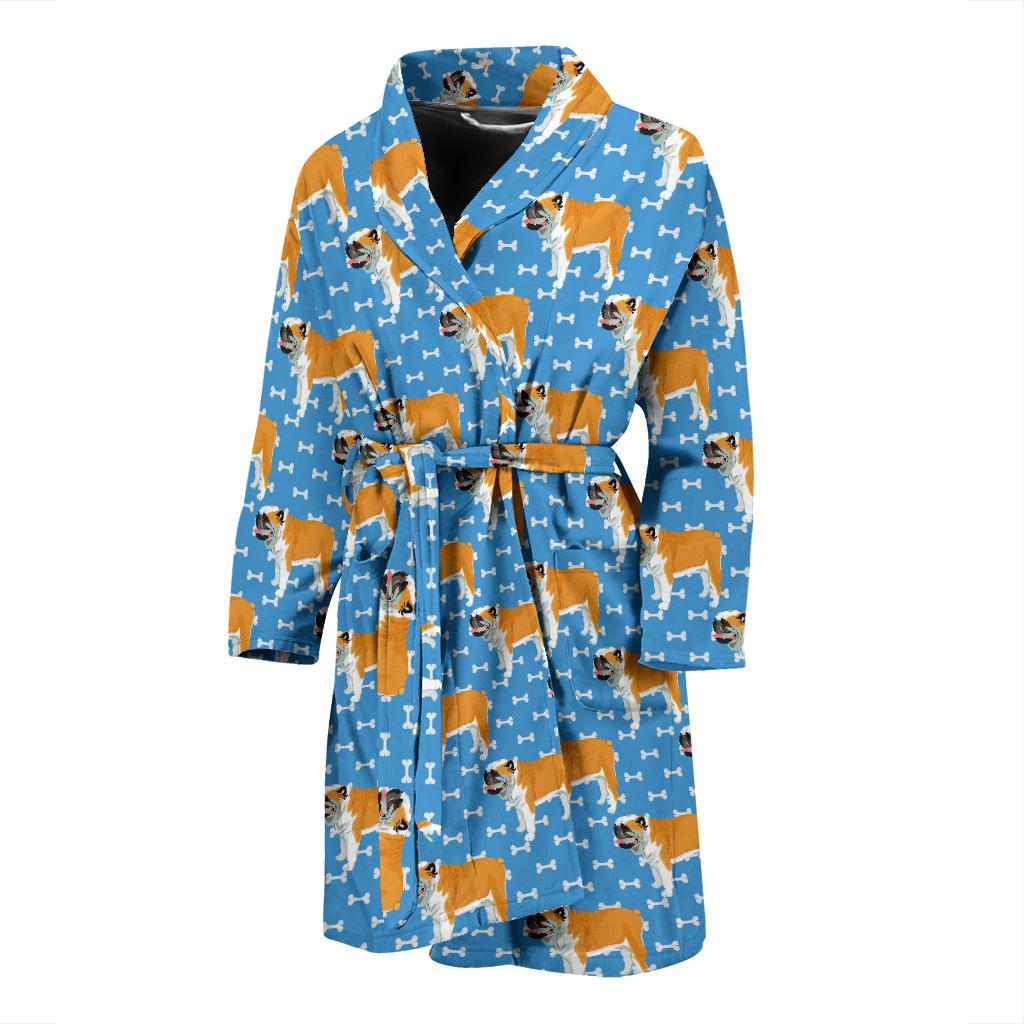 Bulldogs Pattern Print Design 06 Men Bathrobe-JORJUNE.COM