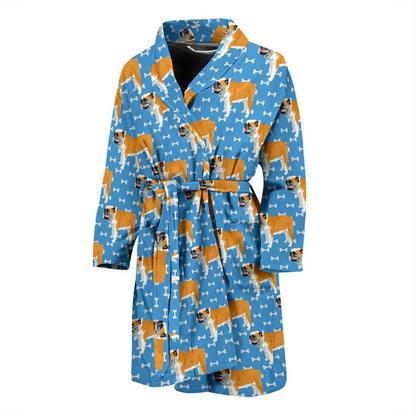 Bulldogs Pattern Print Design 06 Men Bathrobe-JORJUNE.COM