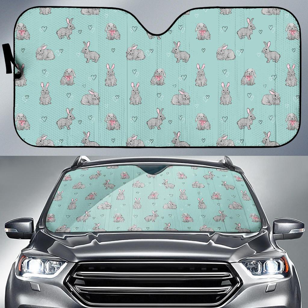 Bunny Pattern Print Design 02 Car Sun Shade-JORJUNE.COM