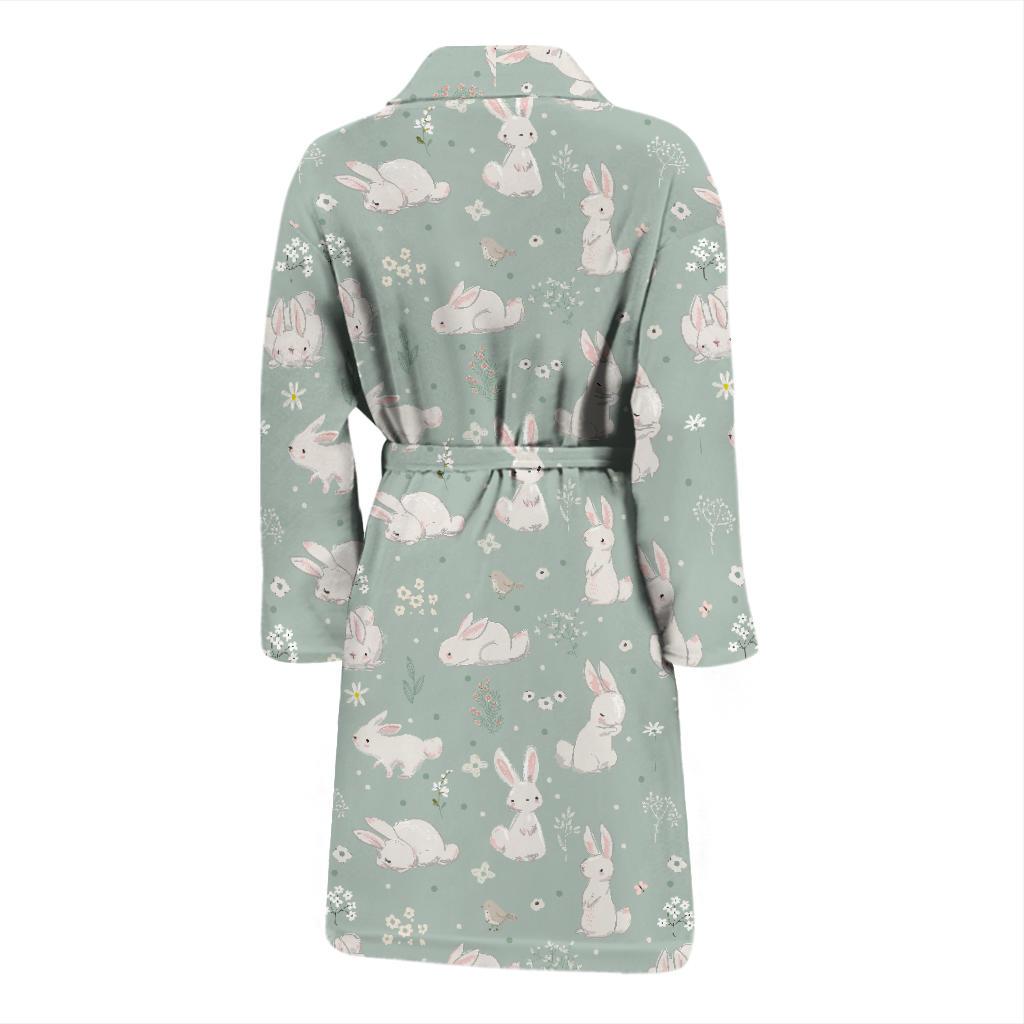 Bunny Pattern Print Design 03 Men Bathrobe-JORJUNE.COM