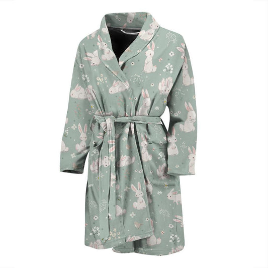 Bunny Pattern Print Design 03 Men Bathrobe-JORJUNE.COM