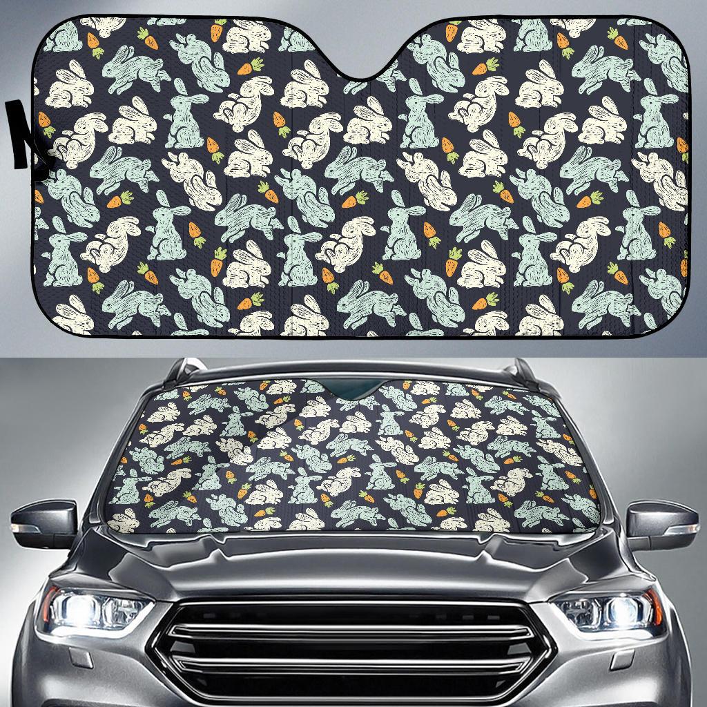 Bunny Pattern Print Design 04 Car Sun Shade-JORJUNE.COM