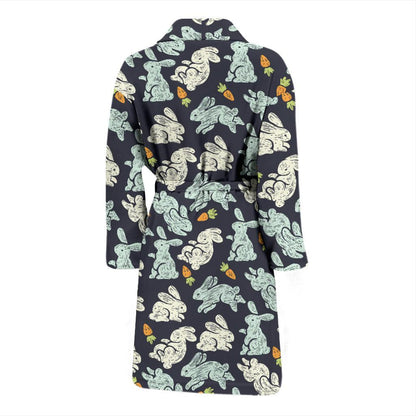 Bunny Pattern Print Design 04 Men Bathrobe-JORJUNE.COM