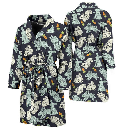 Bunny Pattern Print Design 04 Men Bathrobe-JORJUNE.COM