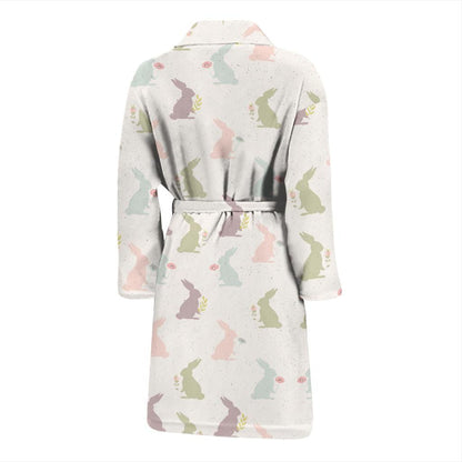 Bunny Pattern Print Design 05 Men Bathrobe-JORJUNE.COM