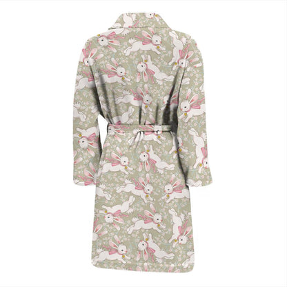 Bunny Pattern Print Design 06 Men Bathrobe-JORJUNE.COM