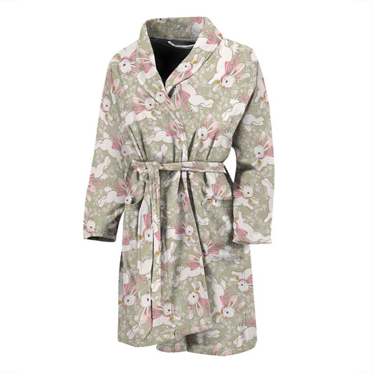 Bunny Pattern Print Design 06 Men Bathrobe-JORJUNE.COM
