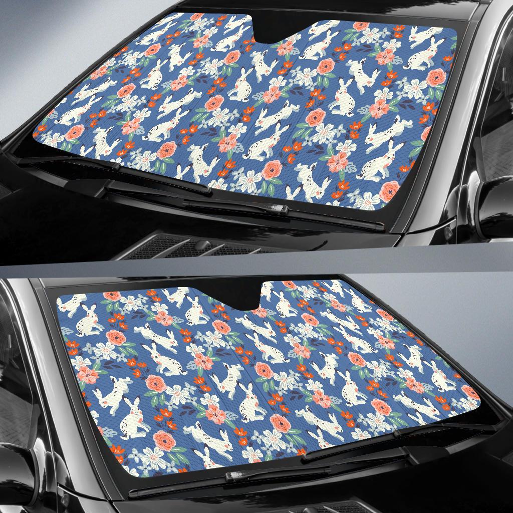 Bunny Pattern Print Design 07 Car Sun Shade-JORJUNE.COM