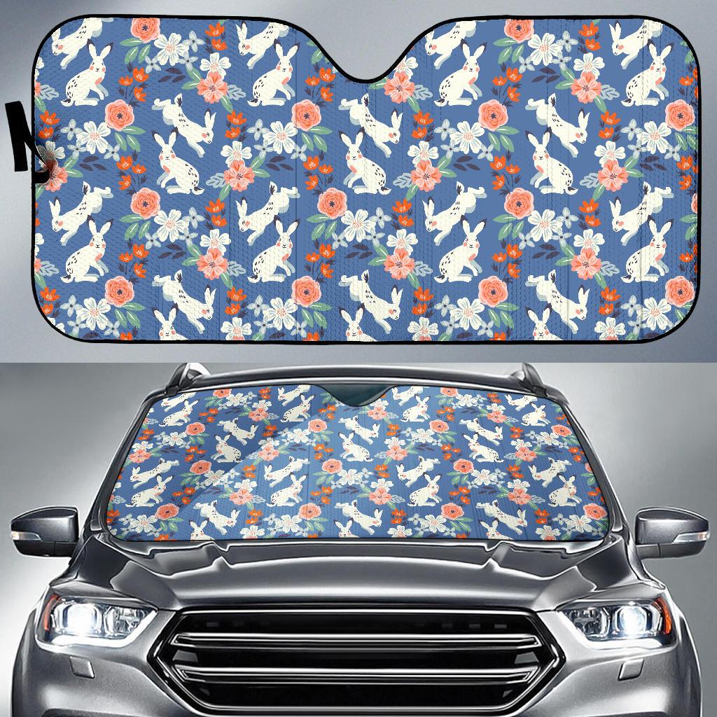 Bunny Pattern Print Design 07 Car Sun Shade-JORJUNE.COM
