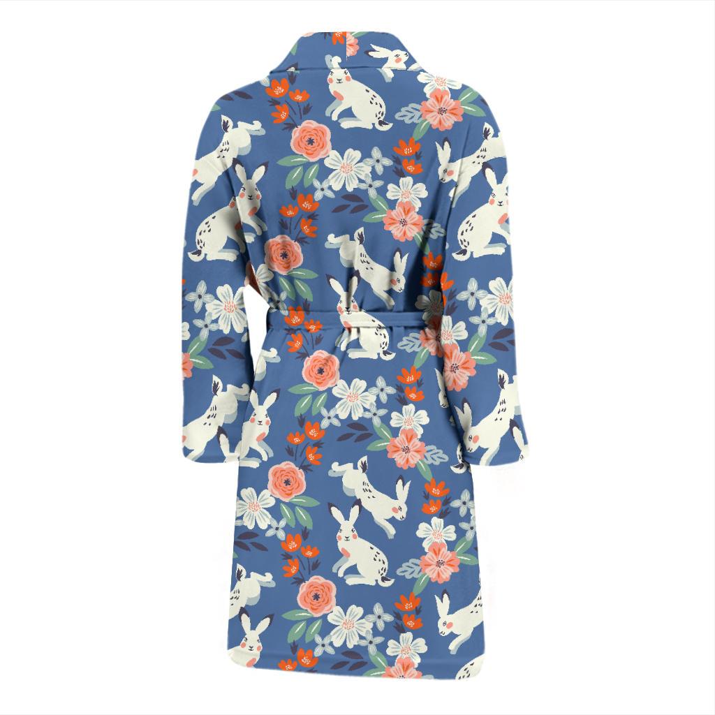 Bunny Pattern Print Design 07 Men Bathrobe-JORJUNE.COM