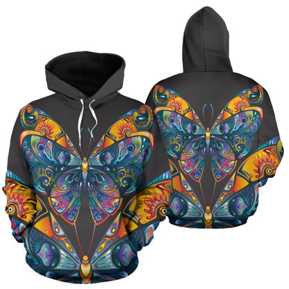 Butterfly Art Colorful All Over Print Hoodie