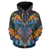 Butterfly Art Colorful All Over Zip Up Hoodie
