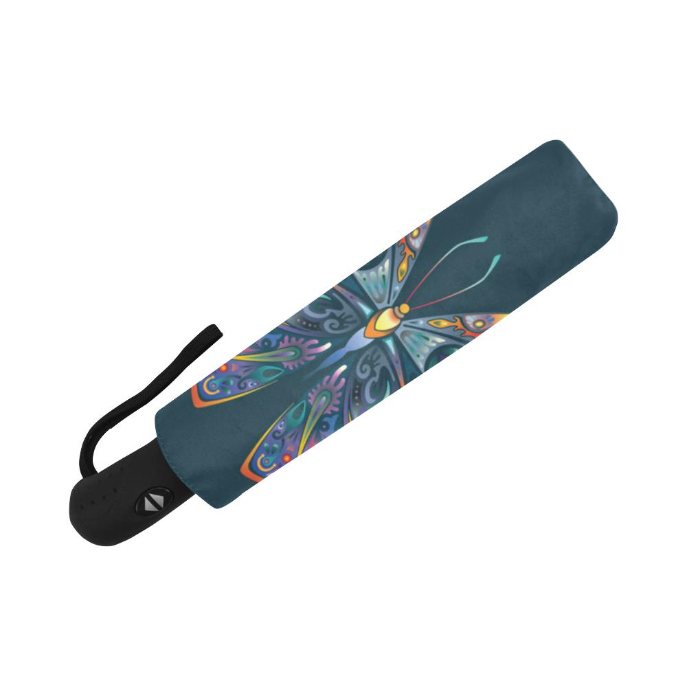 Butterfly Art Colorful Automatic Foldable Umbrella
