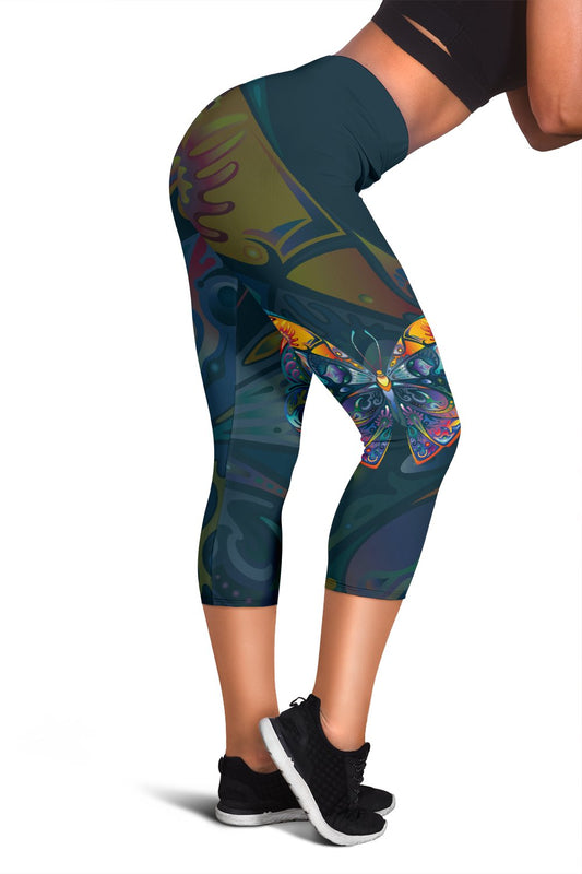 Butterfly Art Colorful Women Capris