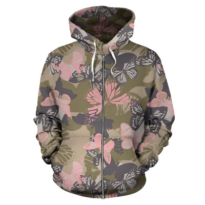 Butterfly camouflage All Over Zip Up Hoodie